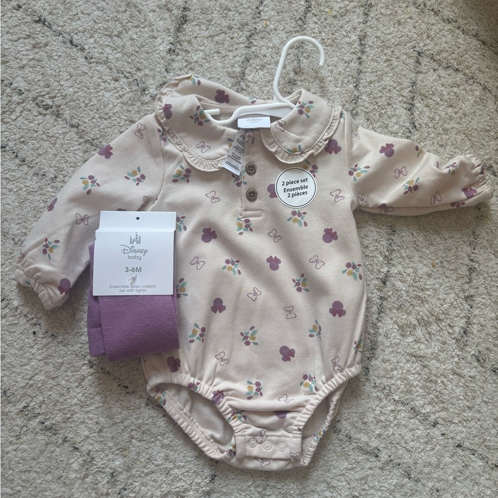 Disney Baby Cream and Purple Outfit